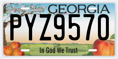 GA license plate PYZ9570