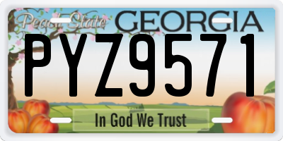 GA license plate PYZ9571