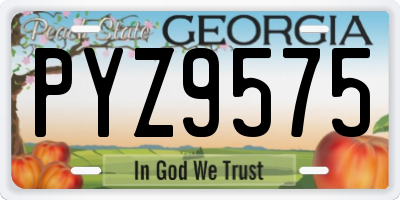 GA license plate PYZ9575