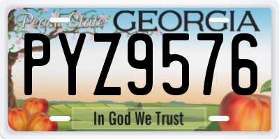 GA license plate PYZ9576