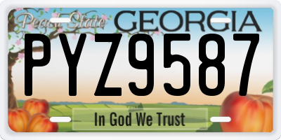 GA license plate PYZ9587