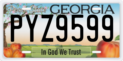 GA license plate PYZ9599