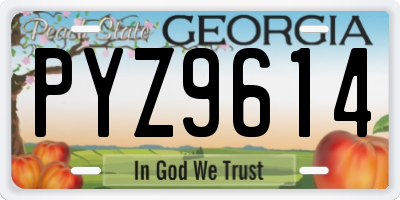 GA license plate PYZ9614