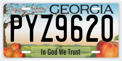 GA license plate PYZ9620