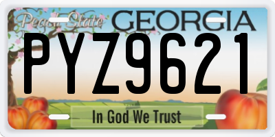GA license plate PYZ9621