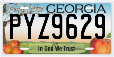 GA license plate PYZ9629