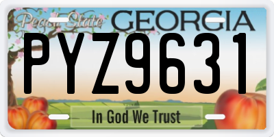 GA license plate PYZ9631
