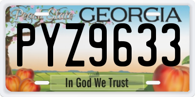 GA license plate PYZ9633