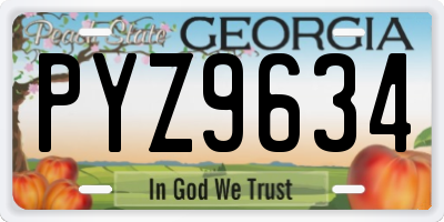 GA license plate PYZ9634