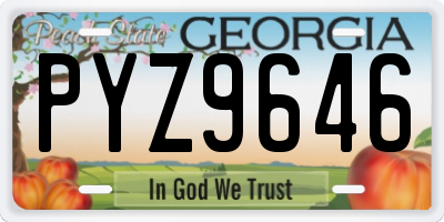 GA license plate PYZ9646
