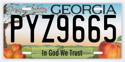 GA license plate PYZ9665
