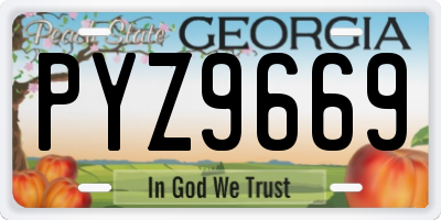 GA license plate PYZ9669