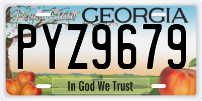 GA license plate PYZ9679