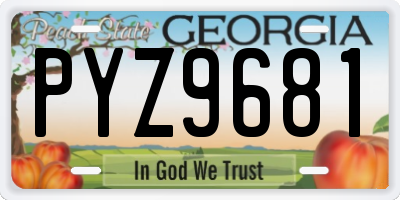 GA license plate PYZ9681