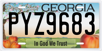 GA license plate PYZ9683
