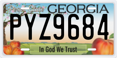 GA license plate PYZ9684