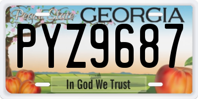 GA license plate PYZ9687