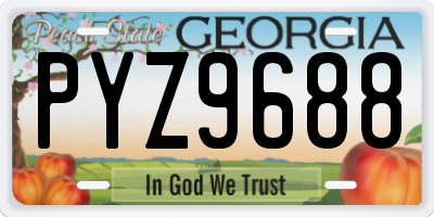 GA license plate PYZ9688