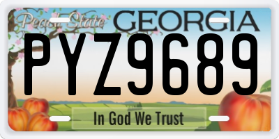 GA license plate PYZ9689