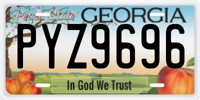 GA license plate PYZ9696