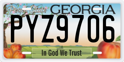 GA license plate PYZ9706