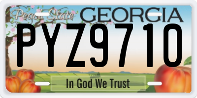 GA license plate PYZ9710