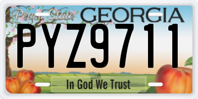 GA license plate PYZ9711