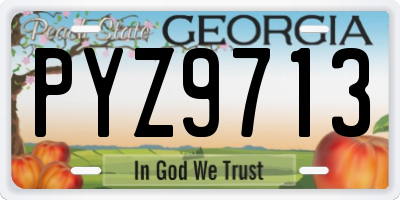 GA license plate PYZ9713