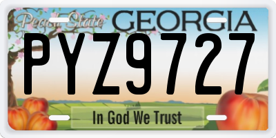 GA license plate PYZ9727