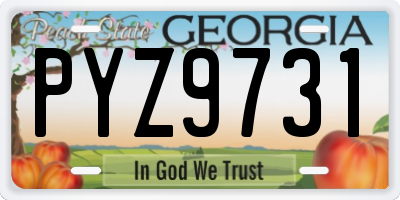 GA license plate PYZ9731