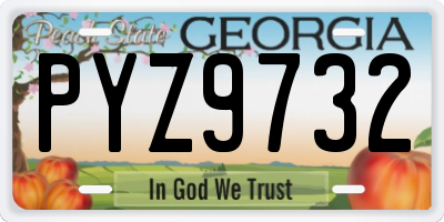 GA license plate PYZ9732