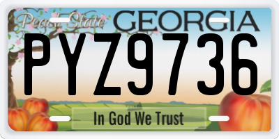 GA license plate PYZ9736