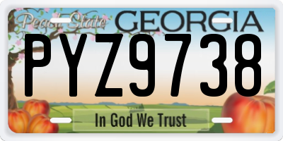GA license plate PYZ9738