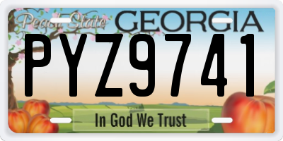 GA license plate PYZ9741