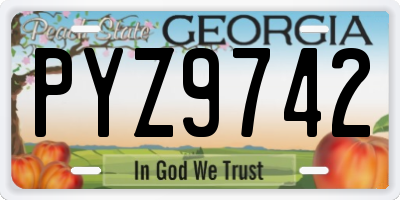 GA license plate PYZ9742