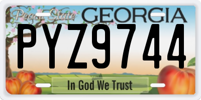 GA license plate PYZ9744