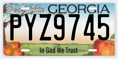 GA license plate PYZ9745