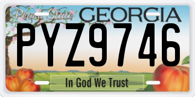 GA license plate PYZ9746