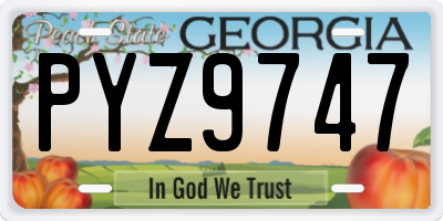 GA license plate PYZ9747