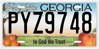 GA license plate PYZ9748