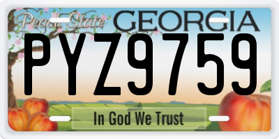 GA license plate PYZ9759