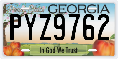 GA license plate PYZ9762