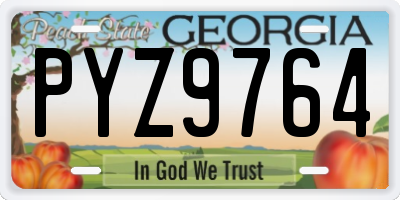 GA license plate PYZ9764