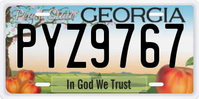 GA license plate PYZ9767