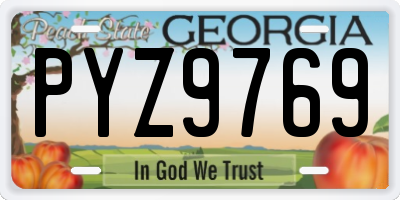 GA license plate PYZ9769
