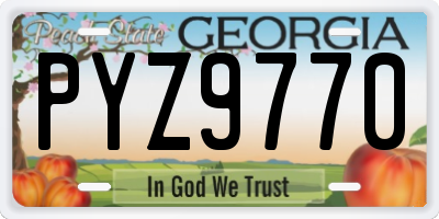 GA license plate PYZ9770