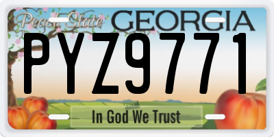 GA license plate PYZ9771