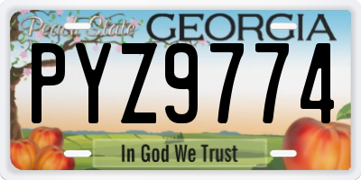 GA license plate PYZ9774