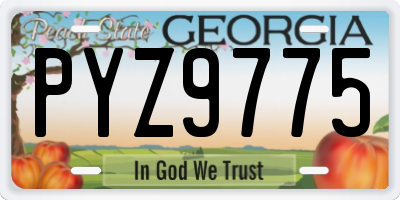 GA license plate PYZ9775