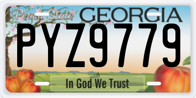 GA license plate PYZ9779